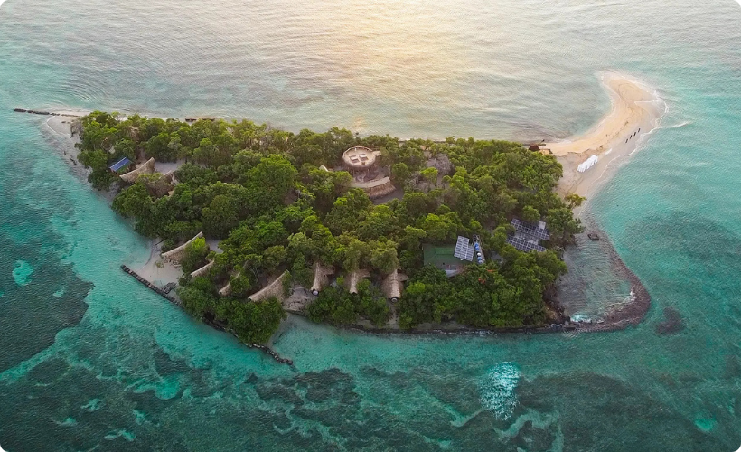 Corona Island as seen from above