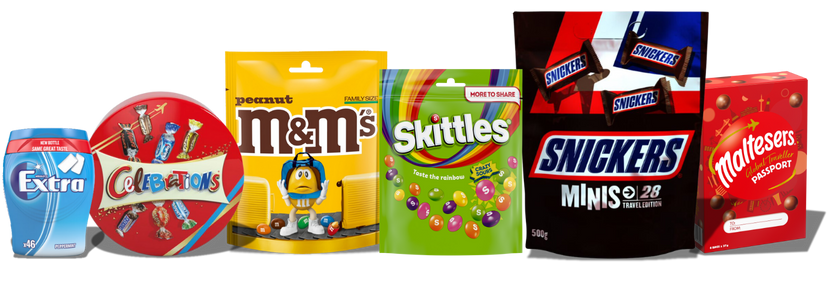 A range of mars wrigley products