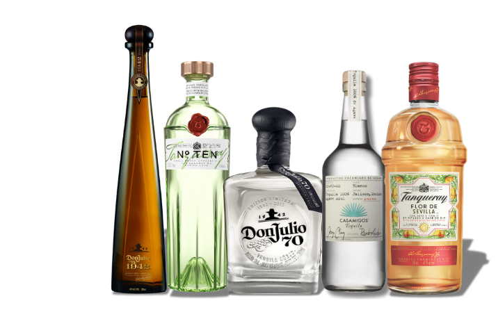 Different bottles of Don Julio and Casamigos tequila